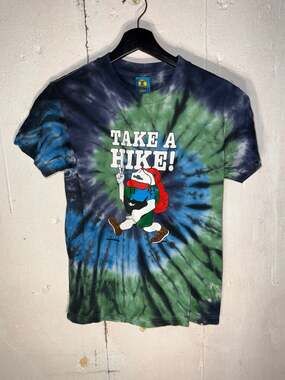 Teenage Tie-Dye Take A Hike Earth Character Graphic T-Shirt